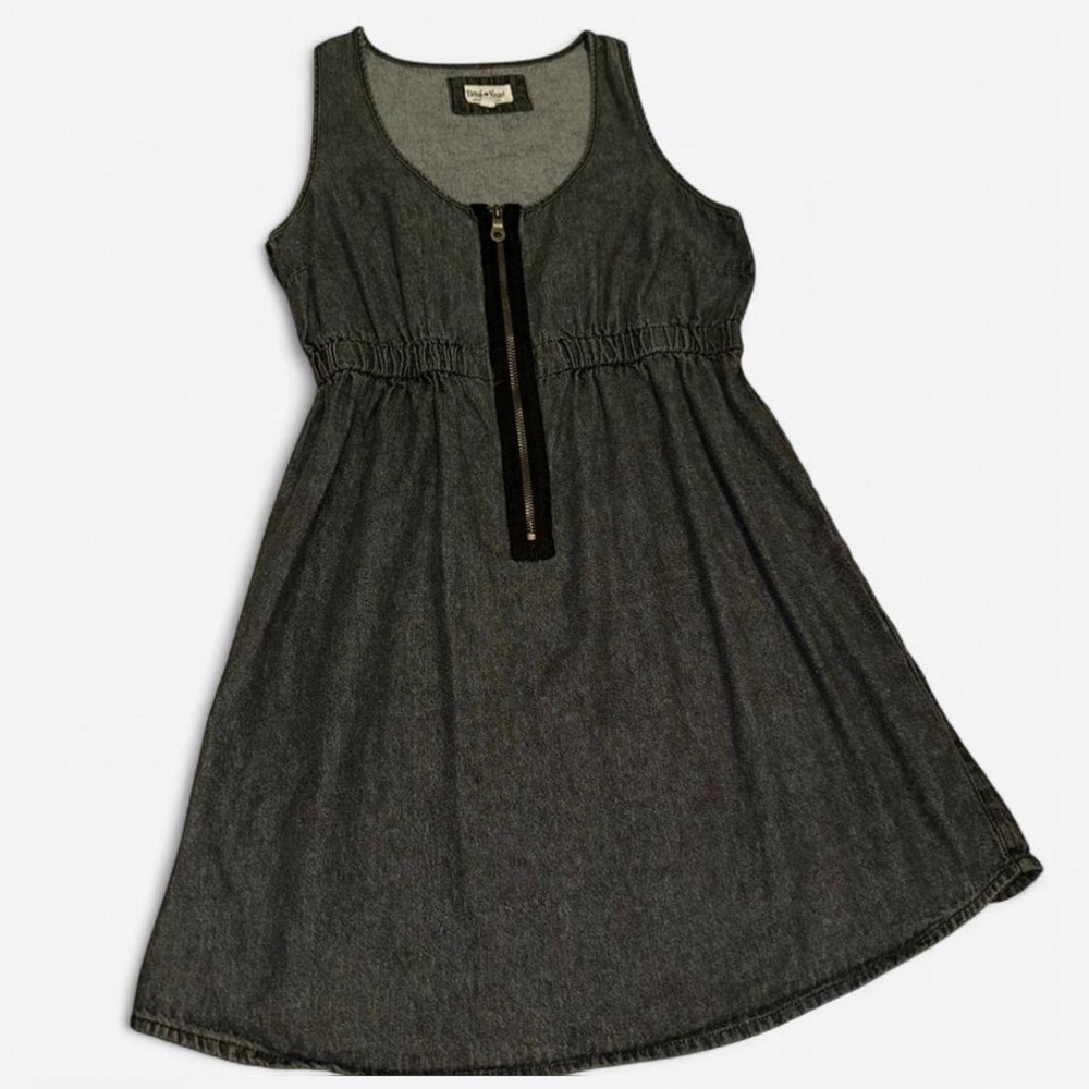 Y2K DEREK HEART DENIM ZIPPER DRESS